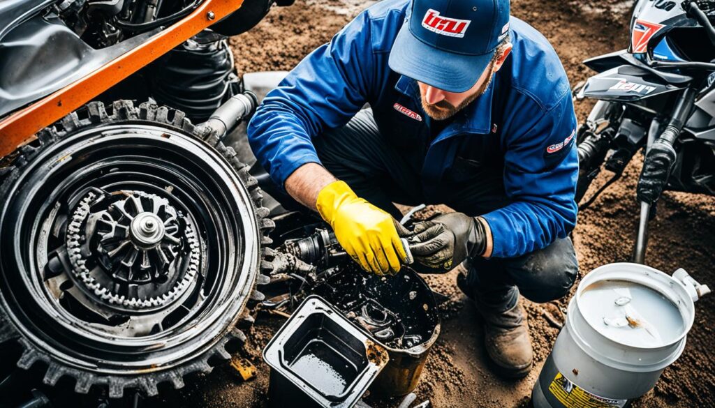 Ölwechsel bei Motocross-Motoren