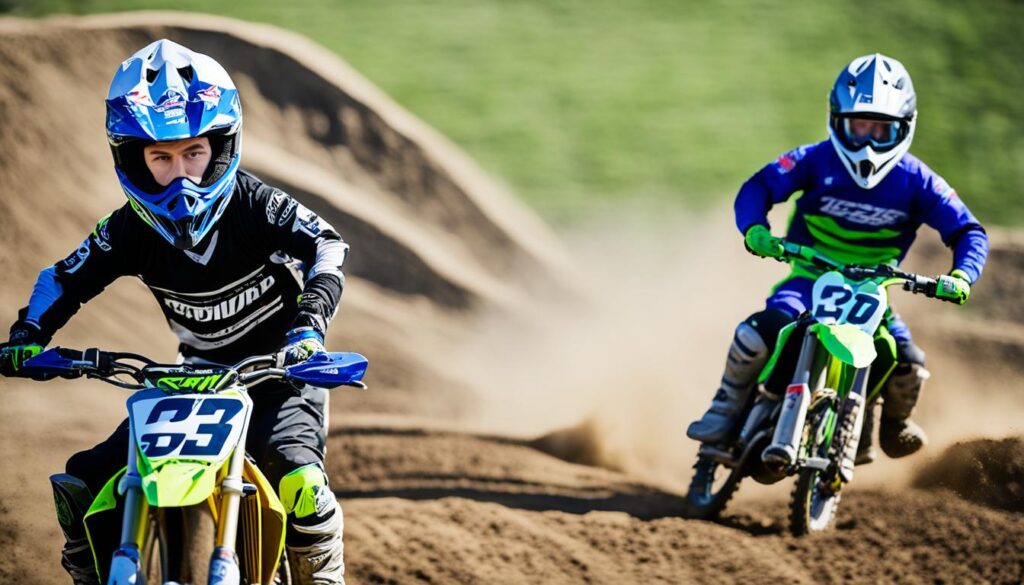 Training junger Motocross Fahrer