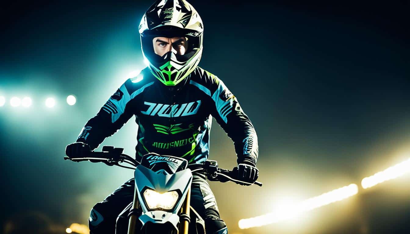 Vorbereitung auf Motocross-Rennen bei Nacht